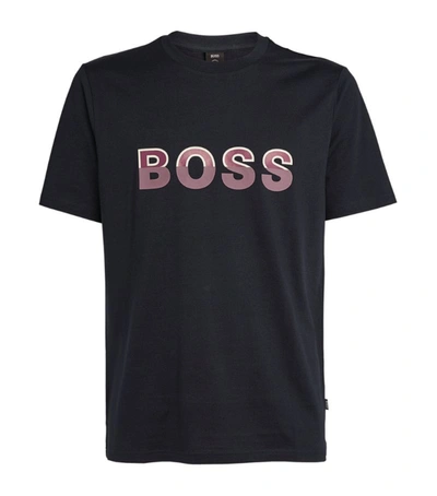 Shop Hugo Boss Boss Logo T-shirt In Blue