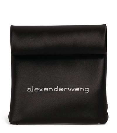 Shop Alexander Wang Satin Lunch Clutch Bag In Black