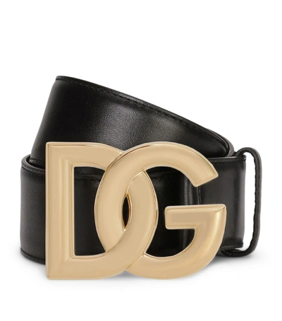 Shop Dolce & Gabbana Leather Logo Belt In Multi