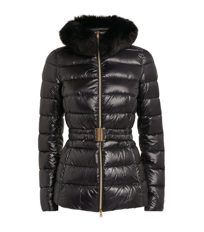 Shop Herno Fur-trim Claudia Jacket In Black