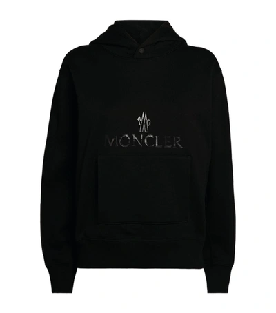 Shop Moncler Logo Hoodie In Black