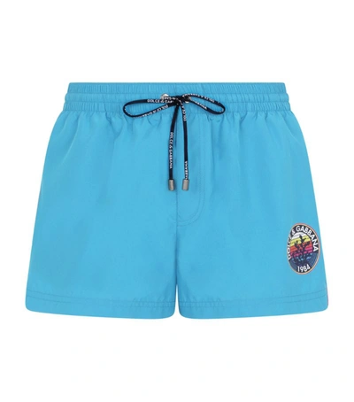 Shop Dolce & Gabbana Logo Print Swim Shorts And Bag In Multi