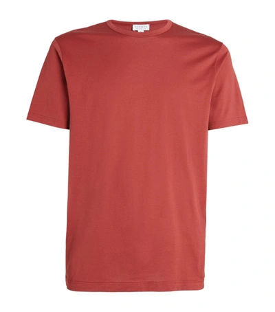 Shop Sunspel Cotton T-shirt In Red