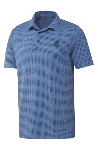 Shop Adidas Golf Primegreen Night Camo Polo In Focus Blue