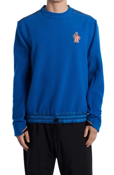 Shop Moncler Fleece Sweatshirt In Royal Blue