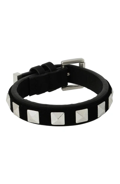 Shop Allsaints Studded Leather Bracelet In Black