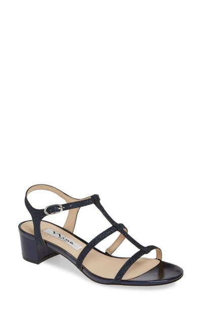 Shop Nina Gelisa T-strap Sandal In Navy Fabric