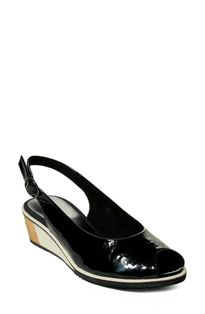 Shop Vaneli Baise Slingback Sandal In Black Patent Leather
