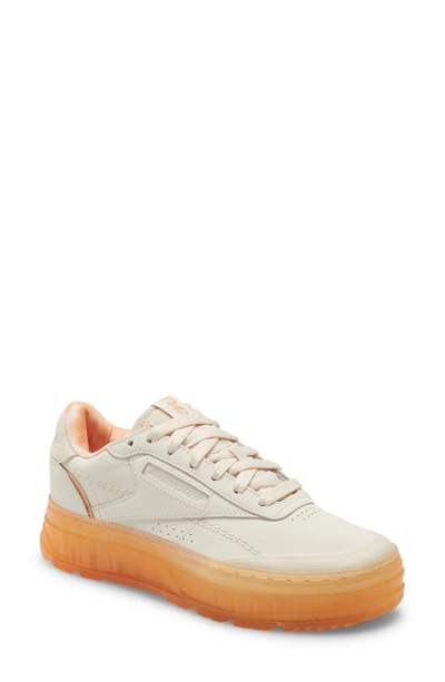 Shop Reebok Madwomen Club C Double Geo Sneaker In Sandtrap/bright Orange