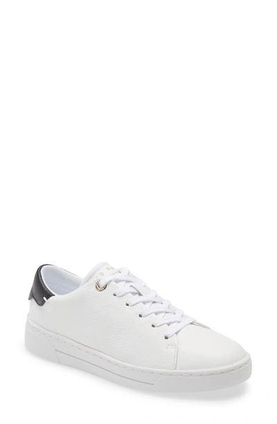 Shop Ted Baker Kimmi Sneaker In White Black Leather Top Grain