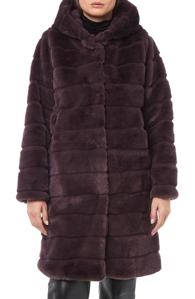 Shop Apparis Celina 2 Faux Fur Hooded Coat In Tobacco