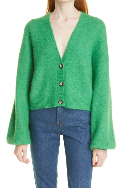 Shop Baum Und Pferdgarten Chasmeen Alpaca & Wool Blend Cardigan In Medium Green Mel