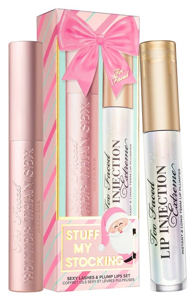 Shop Too Faced Stuff My Stocking Full Size Mascara & Lip Plumper Set In Multi