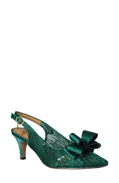 J. Reneé Hasini Womens Embellished Evening Slingback Heels In Green