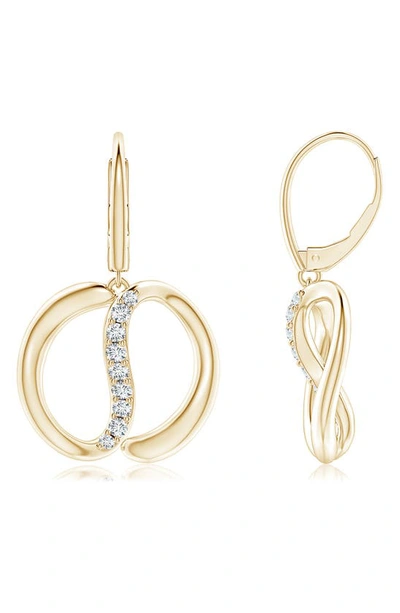 Shop Natori Shangri-la Diamond Yin Yang Drop Earrings In Yellow Gold
