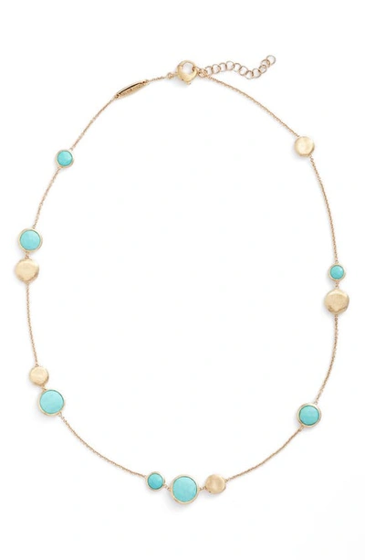 Shop Marco Bicego Jaipur Stone Collar Necklace In Yellow Gold/ Turquoise