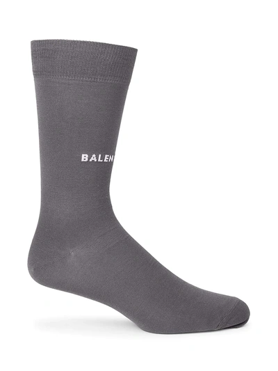 Shop Balenciaga Men's Tight Logo Crew Socks In Dark Grey White