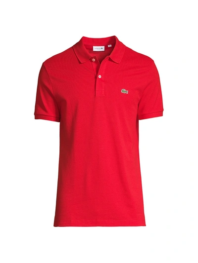 Shop Lacoste Men's Slim-fit Piqué Polo Shirt In Red