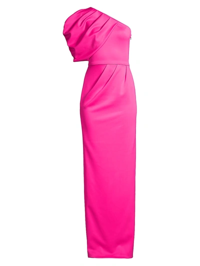 Shop Black Halo Women's Egan One-shoulder Gown In Iconic Pink