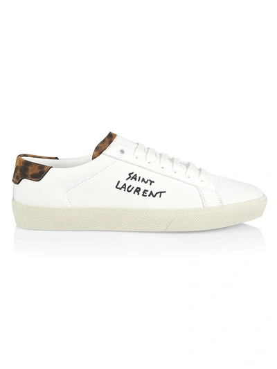 Shop Saint Laurent Women's Sl/06 Signature Sneakers In Blanc Optique
