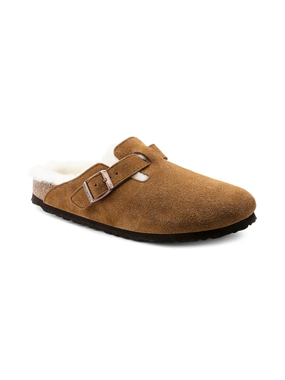 Shop Birkenstock Men's Boston Shearling-lined Clogs In Mink Natural