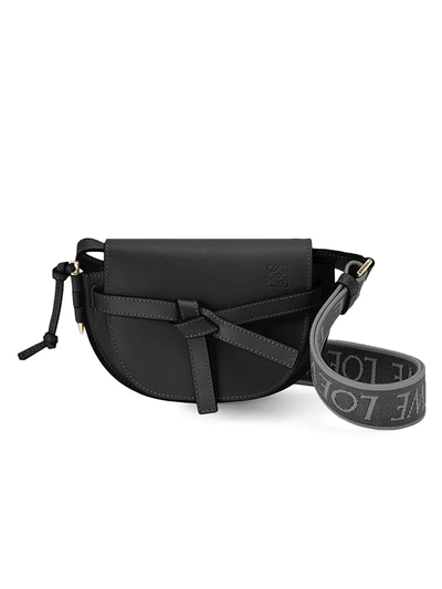 Shop Loewe Women's Mini Gate Dual Leather Shoulder Bag In Black