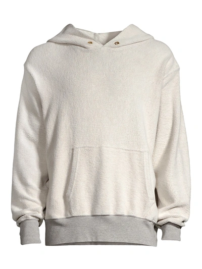 Shop Les Tien Men's Inside Out Hoodie Sweatshirt In Ivory Heather Grey