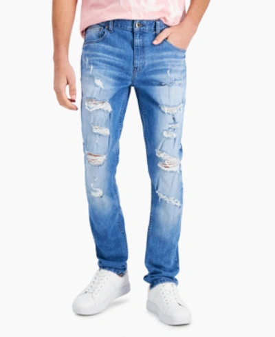 Shop Inc International Concepts Men's James Ripped Skinny Jeans, Created For Macy's In Light Wash