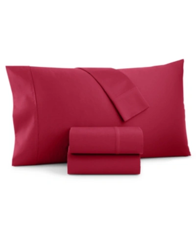Shop Charter Club Sleep Luxe 100% Egyptian Cotton 700 Thread Count 4 Pc. Sheet Set, Queen, Created For Macy's Bedding In Garnet Red