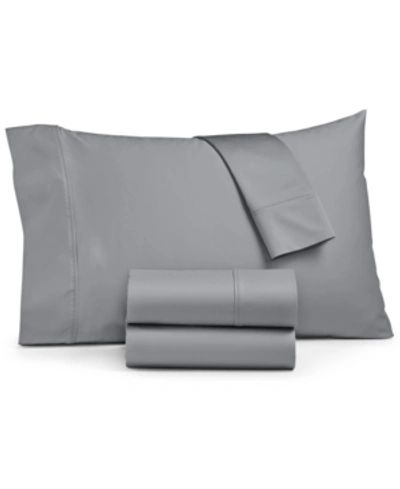 Shop Sunham Ashford Solid 1500 Thread Count 4 Pc. Sheet Set, King In Dark Grey