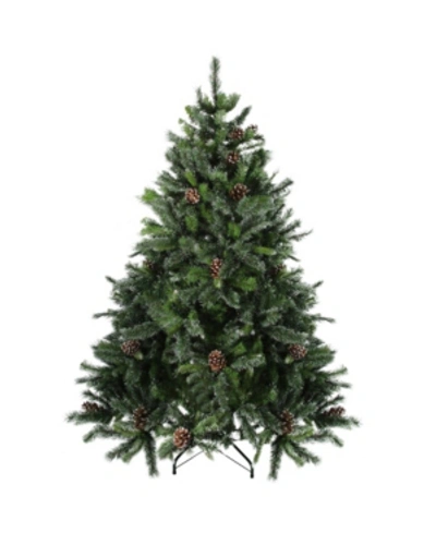 Shop Northlight 7' Snowy Delta Pine With Pine Cones Artificial Christmas Tree In Green