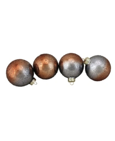 Shop Northlight 4ct Shiny Blue And Rose Gold Hand Blown Christmas Glass Ball Ornaments 3.25" 80mm