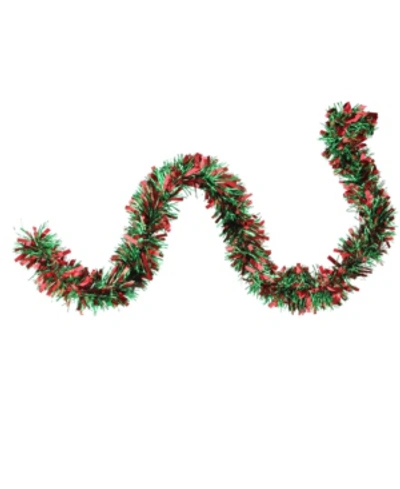 Shop Northlight 50' Red And Green Wide Cut Christmas Tinsel Garland