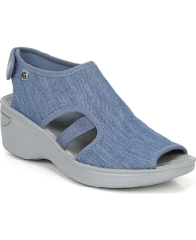 Shop Bzees Dream Washable Wedge Sandals In Denim Fabric