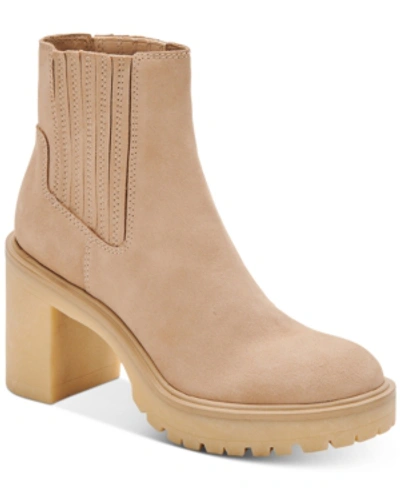 Shop Dolce Vita Caster H2o Cheslea Booties Women's Shoes In Dune Suede