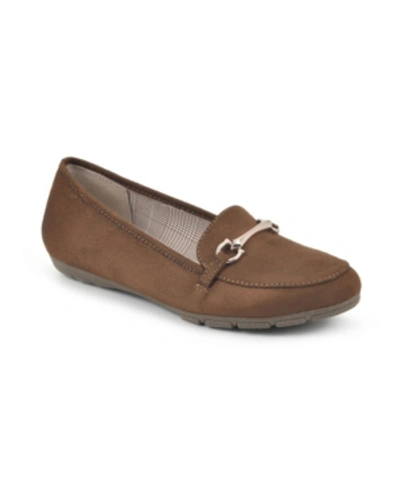 Shop Cliffs By White Mountain Women's Glowing Loafer Flats In Whiskey Suedette