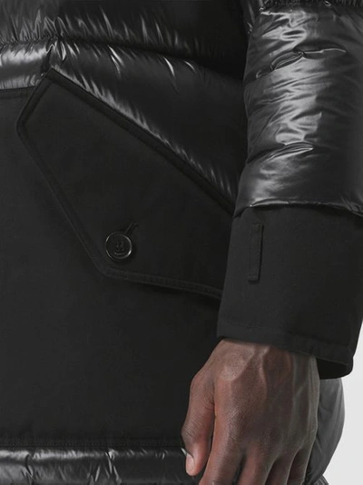 Shop Burberry Nylon Hooded Puffer Coat In Black