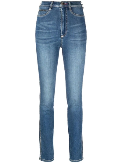 Shop Philipp Plein Super-high Waisted Skinny Jeans In Blue