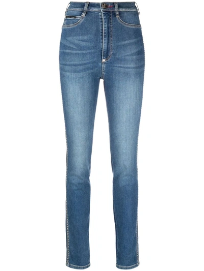 Philipp Plein Super-high Waisted Skinny Jeans In Blue