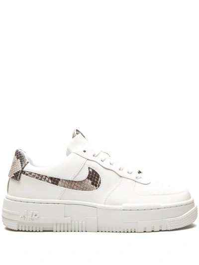 Nike Air Force 1 Pixel Sneakers In Off-white And Snake Print In White