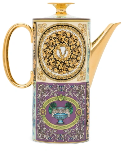 Shop Versace Tableware Barocco Mosaic Coffee Pot 1.2l In Purple
