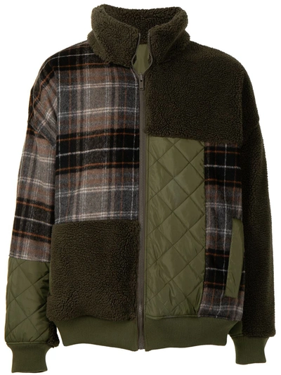 Shop Five Cm Patchwork Panelled Jacket In Green