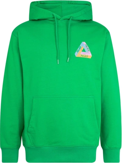 Shop Palace Tri-tex Logo-print Hoodie In Green