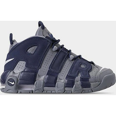 Shop Nike Boys' Big Kids' Air More Uptempo '96 Basketball Shoes In Cool Grey/white/midnight Navy