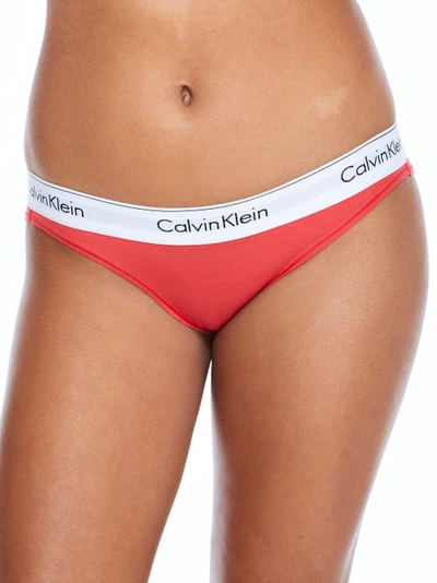 Shop Calvin Klein Modern Cotton Bikini In Strawberry Shake