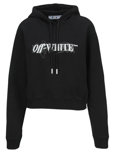 Shop Off-white Off White Pen Logo Hoodie In Black