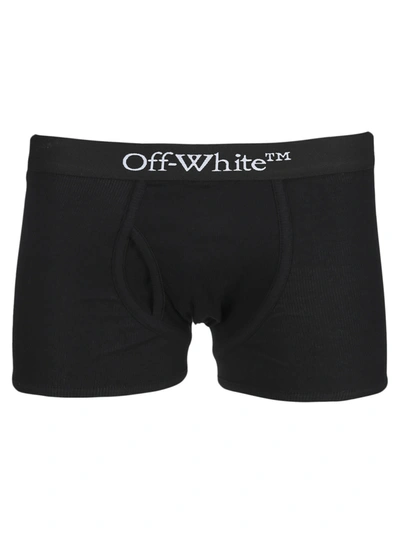 Shop Off-white Off White Logo Boxer Single Pack In Black