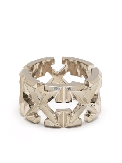 Shop Off-white Multi Arrows Ring In Silber
