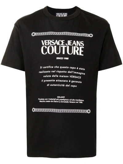 Shop Versace Jeans Couture Logo-print Short-sleeve T-shirt In Schwarz