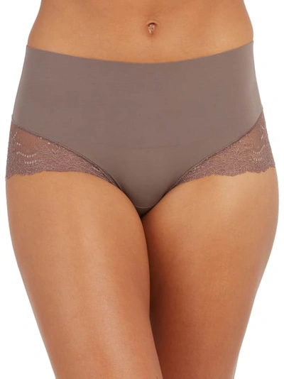 Shop Spanx Undie-tectable Lace Hipster In Umber Ash